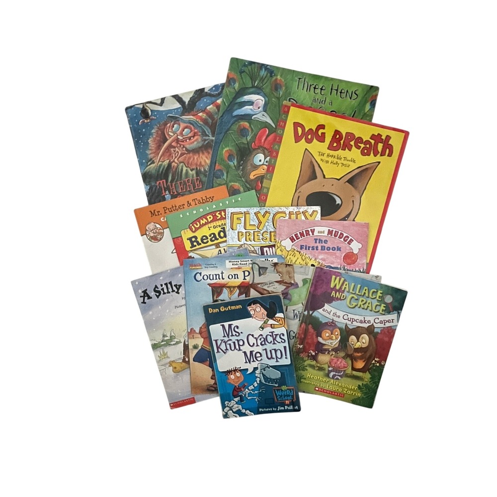 12 Scholastic Kids Book Lot Dav Pilkey Fly Guy Henry Mudge My Weird School
